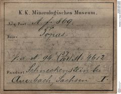 Etiketten zu Topas (NHMW-MIN-Af869)